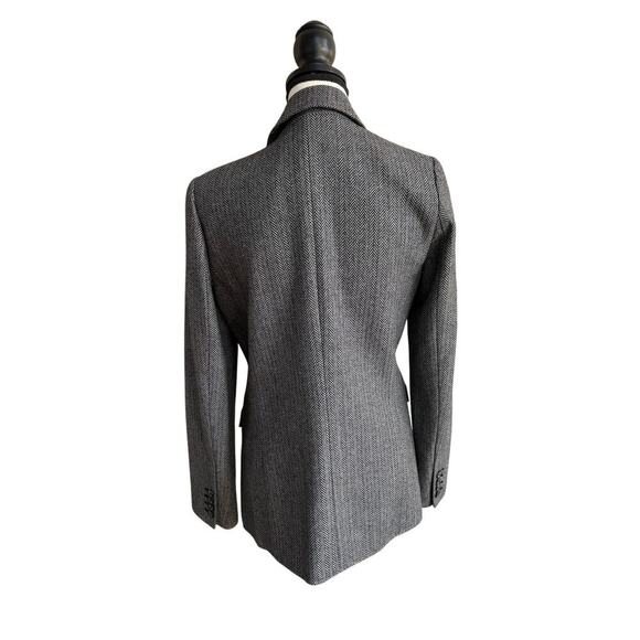 Rebecca Minkoff Wool Blend Herringbone Blazer Gray Black Jacket Size 4 - Picture 4 of 8